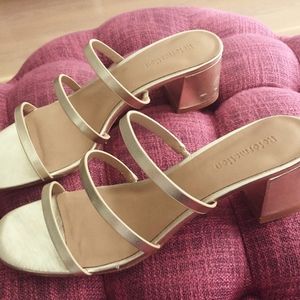 Reformation Gold Strappy Sandals
